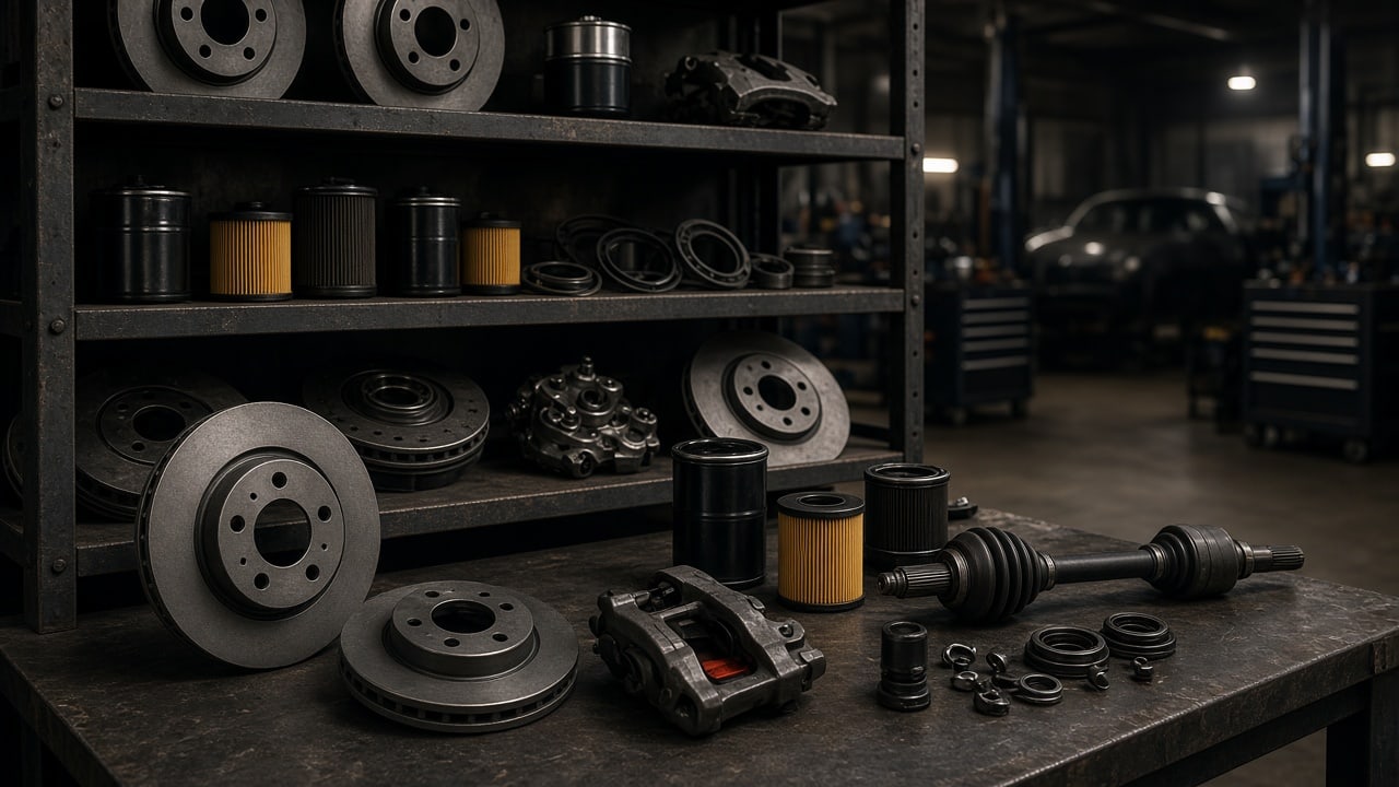 Guse Garage atölye görseli — yedek parca premium