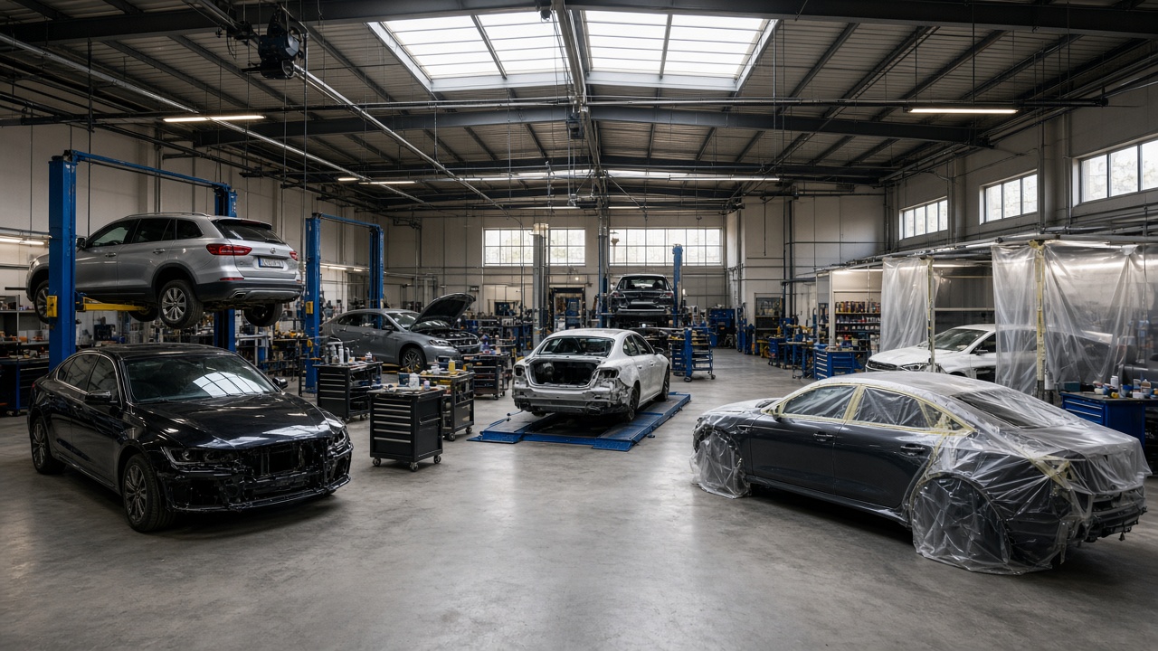 Guse Garage Sarıyer Ayazağa atölye genel görünüm — kaporta boya ve teknik servis